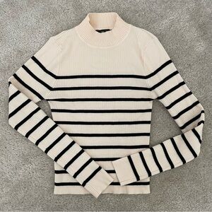 Love Tree Cream and Black Cowl Neck Sweater